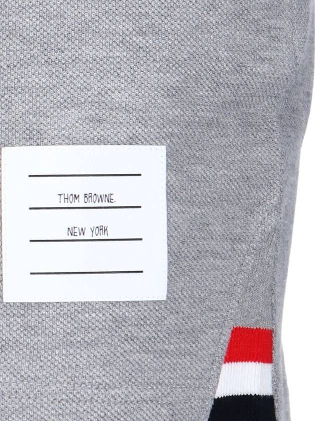 Women's Pique Stripe Rib Gusset Shorts Light Grey - THOM BROWNE - BALAAN 6