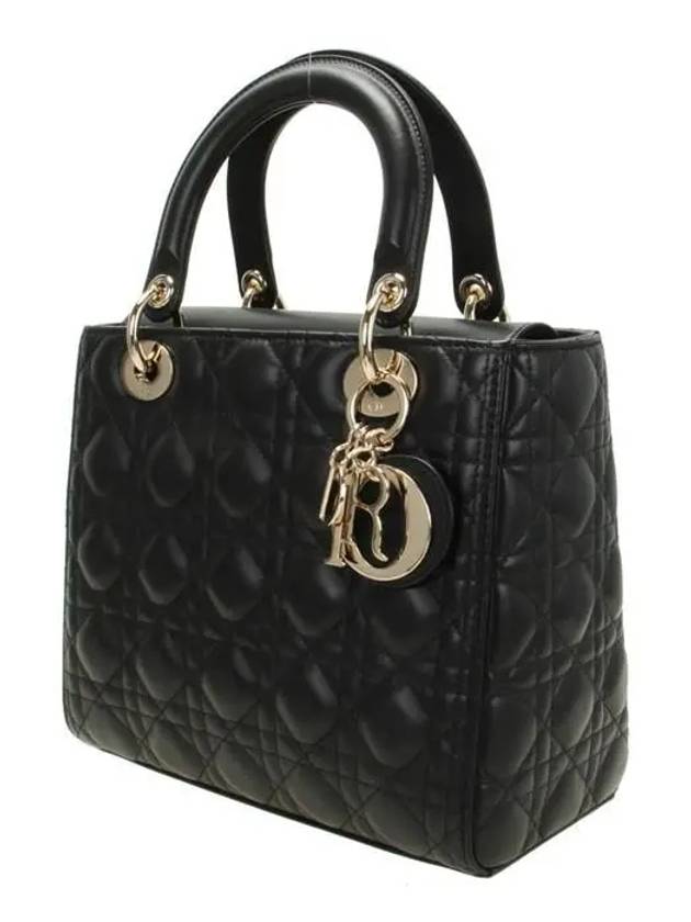 Lady Cannage Lambskin Medium Tote Bag Black - DIOR - BALAAN 3