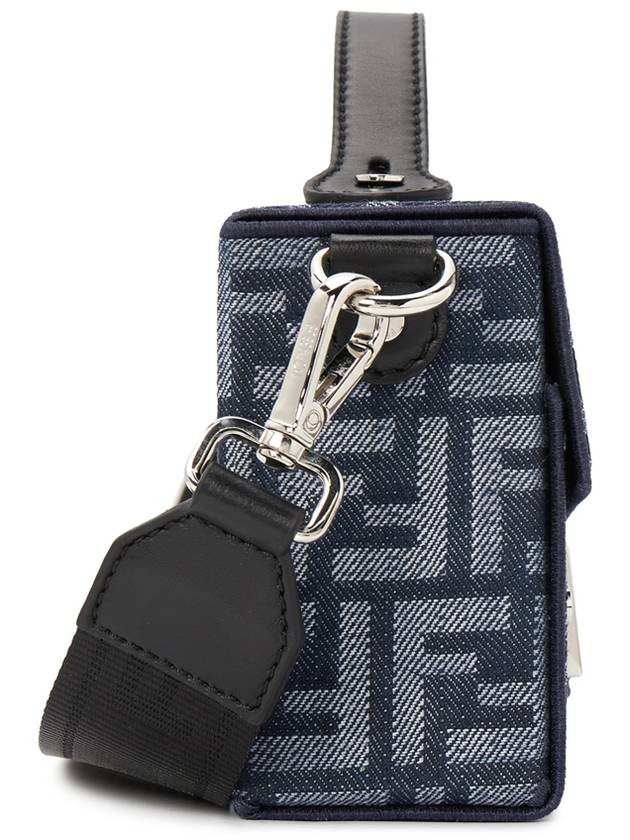 Soft Trunk Baguette Leather Cross Bag Dark Blue - FENDI - BALAAN 4