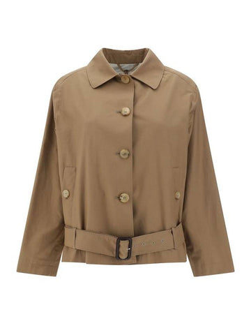 CTrench Side Button Pocket Cotton Trench Coat Light Brown - MAX MARA - BALAAN 1