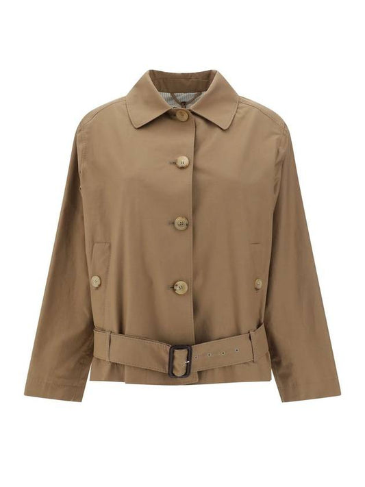 CTrench Side Button Pocket Cotton Trench Coat Light Brown - MAX MARA - BALAAN 1