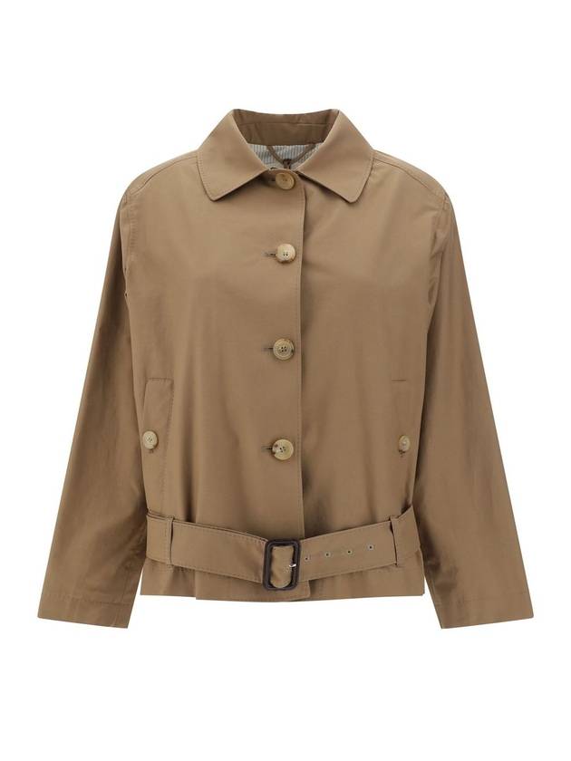 CTrench Side Button Pocket Cotton Trench Coat Light Brown - MAX MARA - BALAAN 2