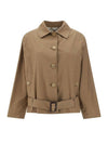 CTrench Side Button Pocket Cotton Trench Coat Light Brown - MAX MARA - BALAAN 1