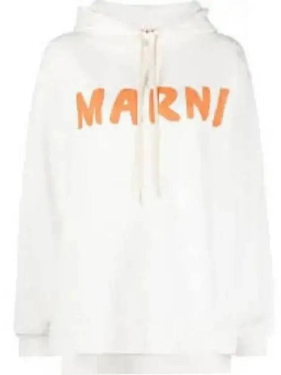 Logo Print Cotton Hooded Top White - MARNI - BALAAN 2