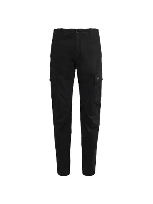 Stretch Sateen Cargo Straight Pants Black - CP COMPANY - BALAAN 2