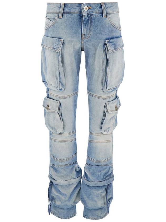 'Essie' Light Blue Fitted Jeans With Cargo Pockets In Denim Woman - THE ATTICO - BALAAN 1