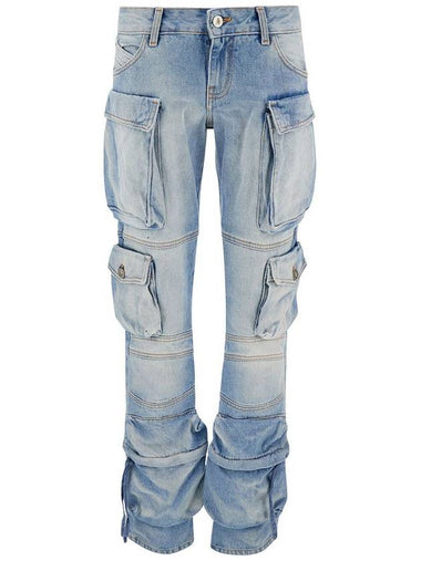 'Essie' Light Blue Fitted Jeans With Cargo Pockets In Denim Woman - THE ATTICO - BALAAN 1