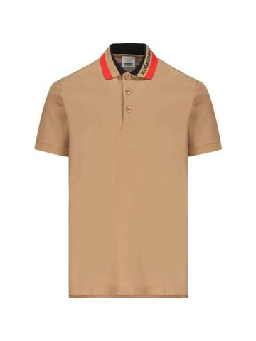 Logo Stripe Short Sleeve Polo Shirt Brown - BURBERRY - BALAAN 1