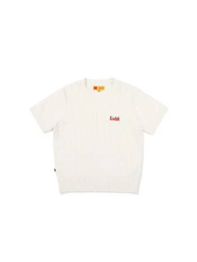 KODAK Apparel Color Eye Cable Short Sleeve Knit Women IVORY - KODO - BALAAN 1