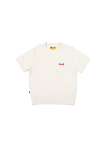 KODAK Apparel Color Eye Cable Short Sleeve Knit Women IVORY - KODO - BALAAN 1