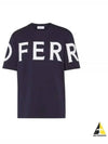 Big Logo Cotton Short Sleeve T-Shirt Navy - SALVATORE FERRAGAMO - BALAAN 2