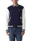 Embroidery Pony Logo Fleece Baseball Bomber Jacket Navy - POLO RALPH LAUREN - BALAAN 2