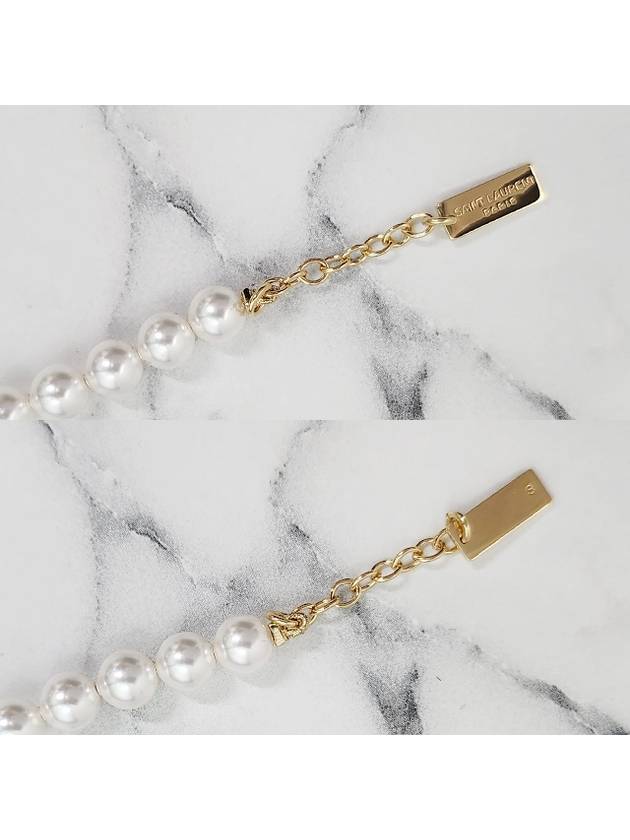 Pearl Metal Bracelet Cream Gold - SAINT LAURENT - BALAAN 10