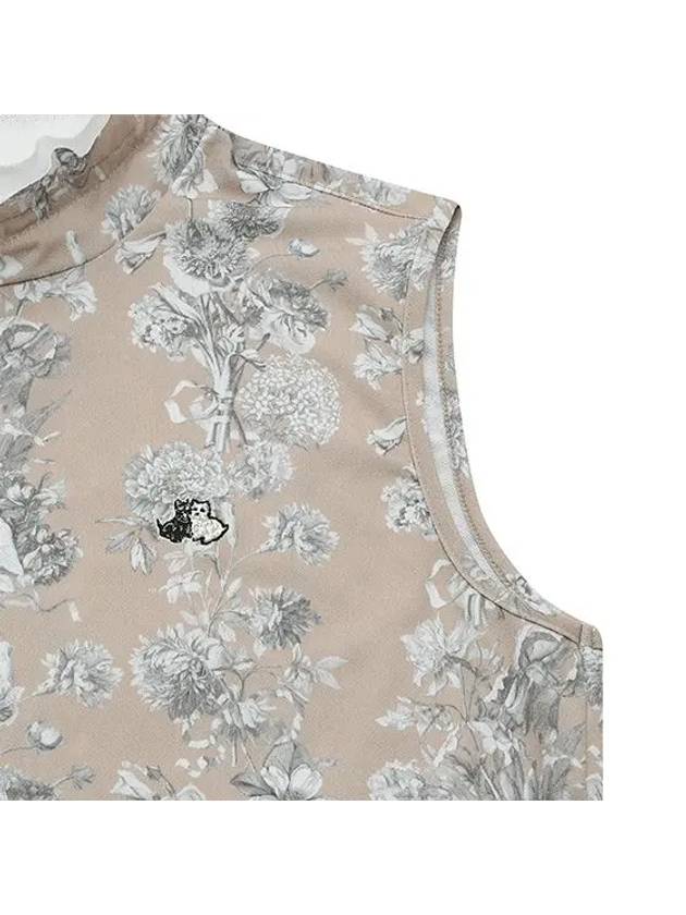 Bouquet Print Sleeveless 9832LAPFBEIGE - BLACK&WHITE - BALAAN 4