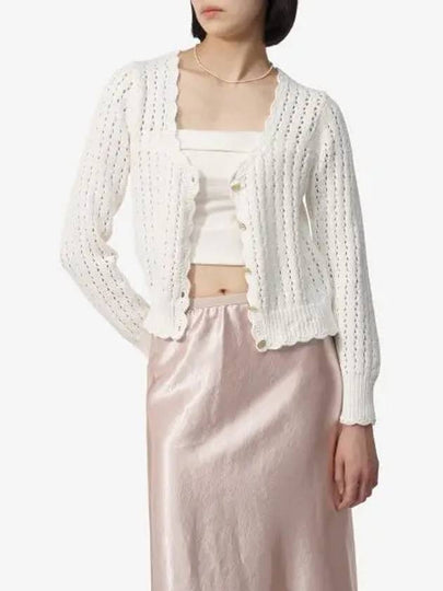 Button Knit Cardigan White - GANNI - BALAAN 2