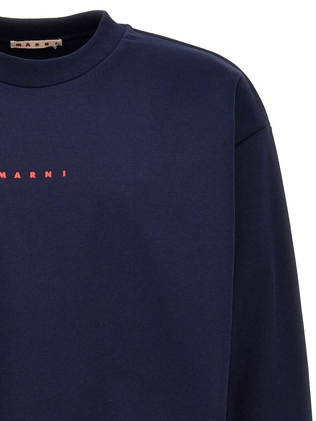 Mini Logo Organic Cotton Sweatshirt Navy - MARNI - BALAAN 4