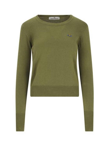 ORB Embroid Logo Knit Top Green - VIVIENNE WESTWOOD - BALAAN 1