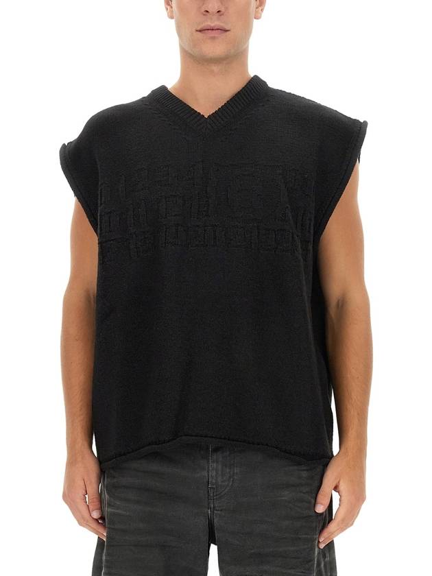 Number V Neck Knit Vest Black - MAISON MARGIELA - BALAAN 6