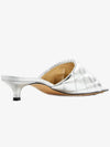 Metallic Lambskin Padded Mule Silver - BOTTEGA VENETA - BALAAN.