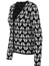 22FW OTTAVO cat pattern cardigan black 63461129 008 - MAX MARA - BALAAN 3