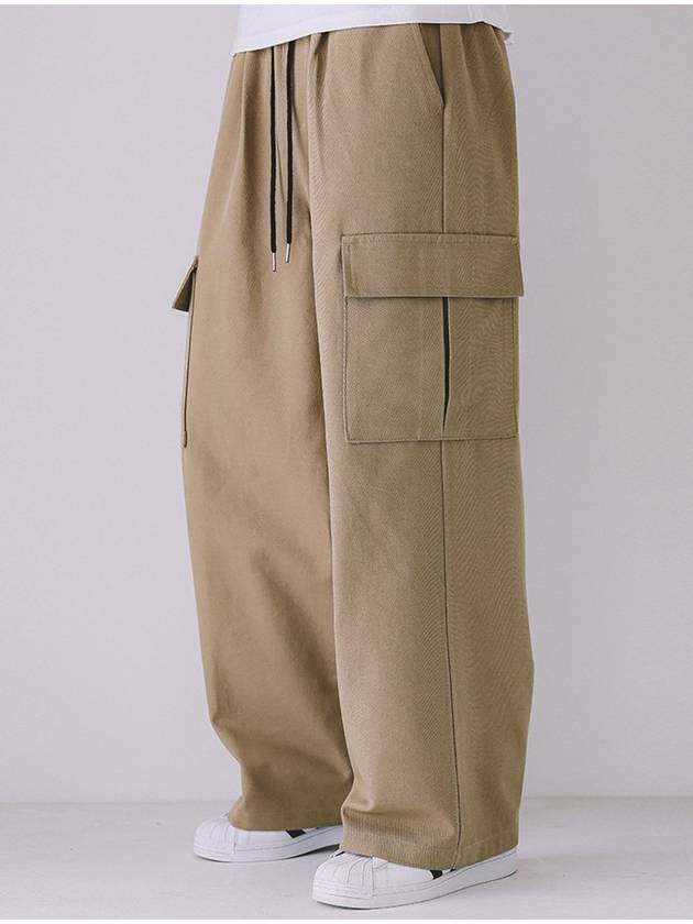 Big Pocket Banding Cargo Wide Pants Deep beige - MACASITE - BALAAN 2