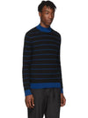 Black and Blue Striped HighNeck Slim Sweater - ACNE STUDIOS - BALAAN 3