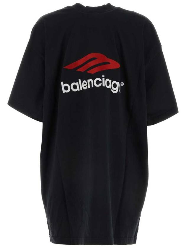 Tape Type Cotton Short Sleeve T-Shirt Black - BALENCIAGA - BALAAN 3