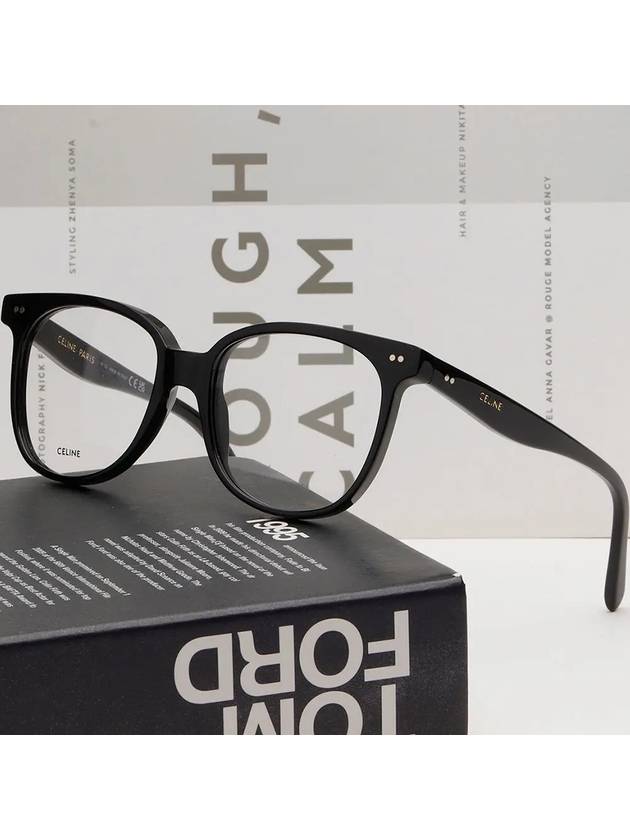 Glasses Frame CL5010IN 001 Black Square Overfit Horned - CELINE - BALAAN 2