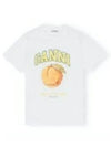 Women's Relaxed Peach Print Short Sleeve T-Shirt White - GANNI - BALAAN 2