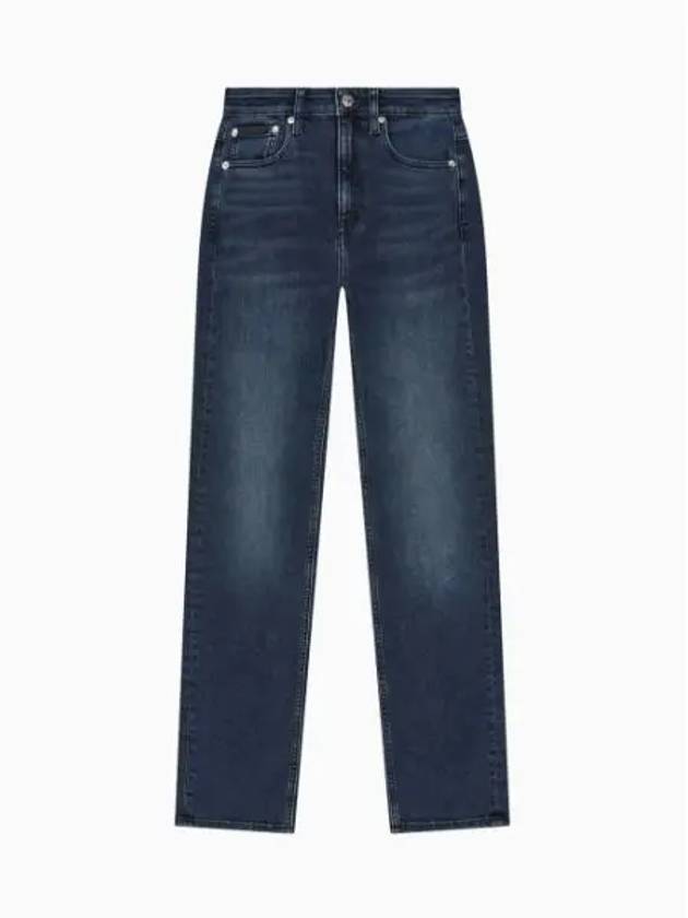 JEANS Women s High Rise Slim Straight Fit Blue Black Brushed Denim J224408 1BJ - CALVIN KLEIN - BALAAN 2