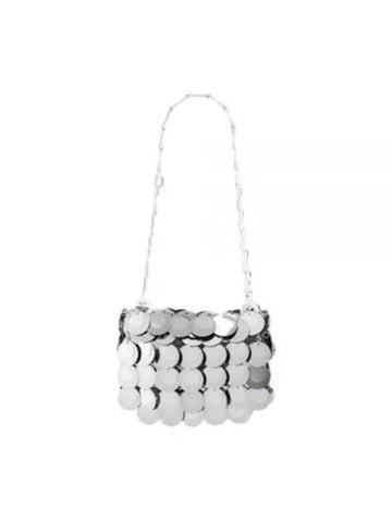 PACO Rab Wrap ANNE 24 Silver Sparkle Discs Nano bag 23ASS0137 PLX001 P040 - PACO RABANNE - BALAAN 1