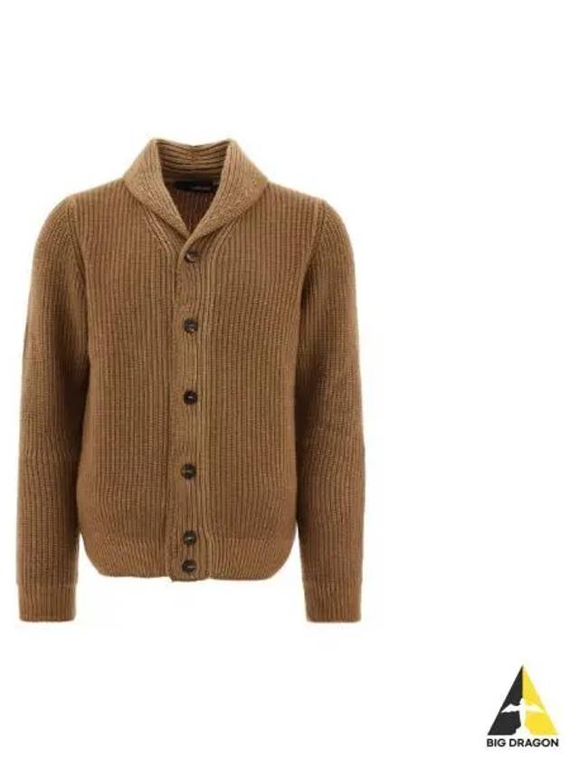 LARDINI Rib Knit Cashmere Cardigan Brown IRLMML263IR59021200 - RVR LARDINI - BALAAN 1