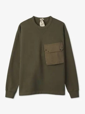 Garment dyed crew neck pocket sweatshirt military green 22CTCUF03144659FW22 - TEN C - BALAAN 1