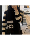 Cashmere initial muffler scarf black AA8448 - CHANEL - BALAAN 6