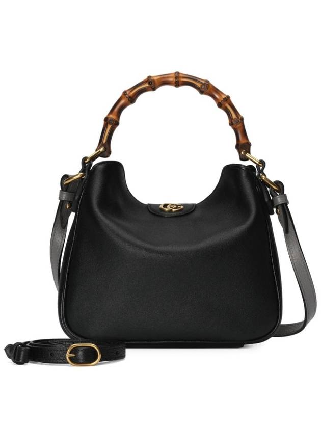 Diana Small Leather Tote Shoulder Bag Black - GUCCI - BALAAN 6