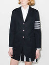 Women's RWB Diagonal Armband Cotton Jacket Navy - THOM BROWNE - BALAAN.