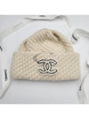 Women s CC Logo Cashmere Beanie White Ivory AAA201 - CHANEL - BALAAN 6