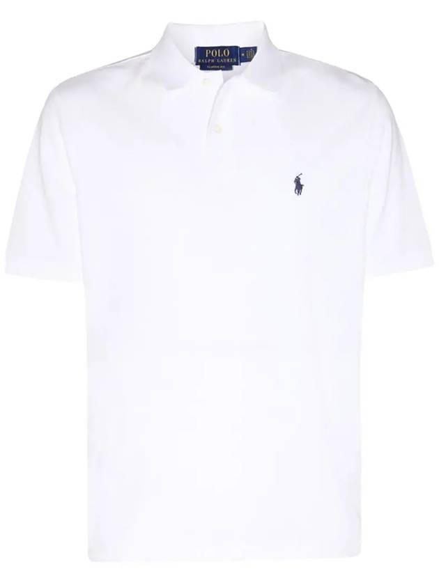 Iconic Mesh Slim Fit Polo Shirt White - POLO RALPH LAUREN - BALAAN 3