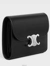 Shiny Triomphe Small Calfskin Half Wallet  Black - CELINE - BALAAN 3