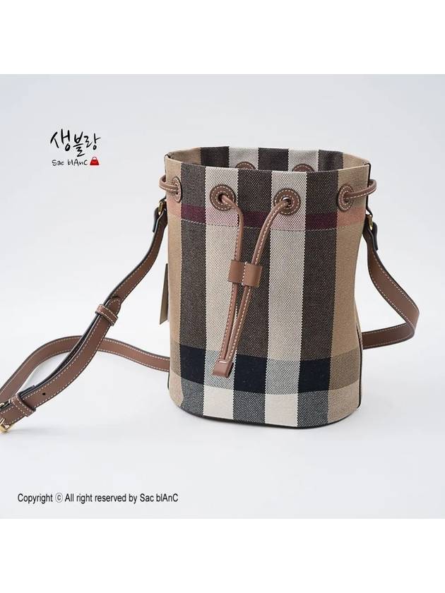 Check Small Bucket Bag Brown - BURBERRY - BALAAN 10