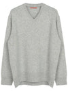 V-neck Wool Cashmere Knit Top Melange Grey - ACNE STUDIOS - BALAAN 2