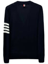 Men's Classic V-neck Merino Wool Cardigan Navy - THOM BROWNE - BALAAN 3