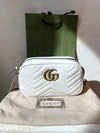 GG Marmont Matelasse Small Chain Shoulder Bag White - GUCCI - BALAAN 6