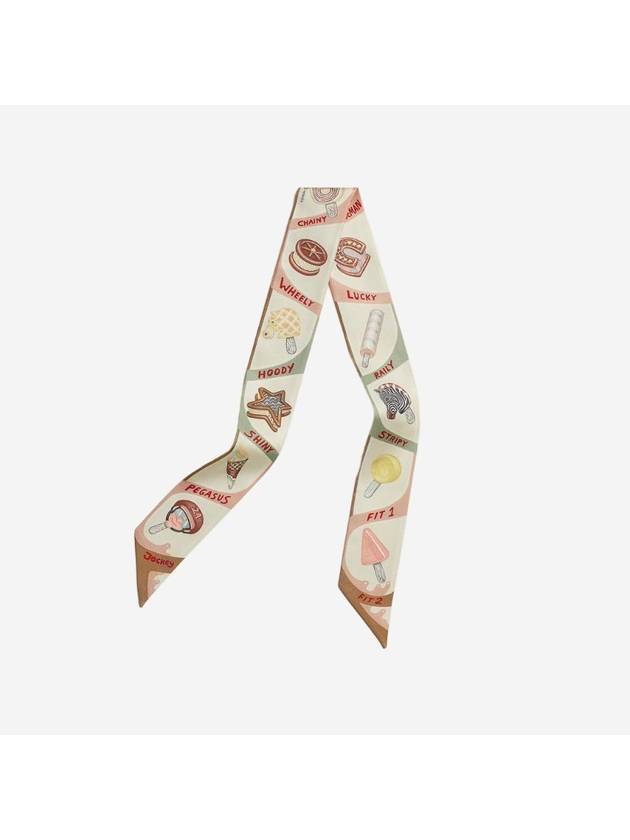 Funny Ice Cream Twilly Scarf Beige - HERMES - BALAAN 1