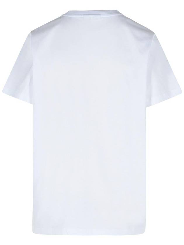 Logo Print Crew Neck Short Sleeve T Shirt White - GANNI - BALAAN 4