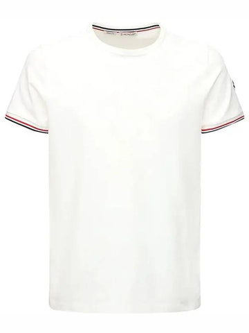 Stretch coat jersey sleeve logo patch tshirt white - MONCLER - BALAAN 1