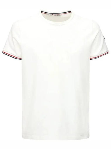 Stretch coat jersey sleeve logo patch tshirt white - MONCLER - BALAAN 1