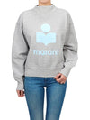 Moby Logo Print Sweatshirt Grey Ice Blue - ISABEL MARANT ETOILE - BALAAN 5