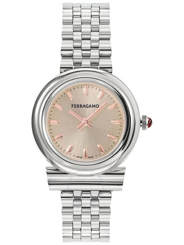 Gancini Quartz Grey Dial Watch Silver - SALVATORE FERRAGAMO - BALAAN 1