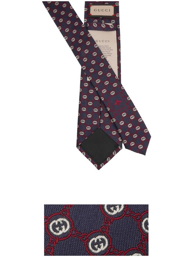 Interlocking G Chain Tie Red Navy - GUCCI - BALAAN 4